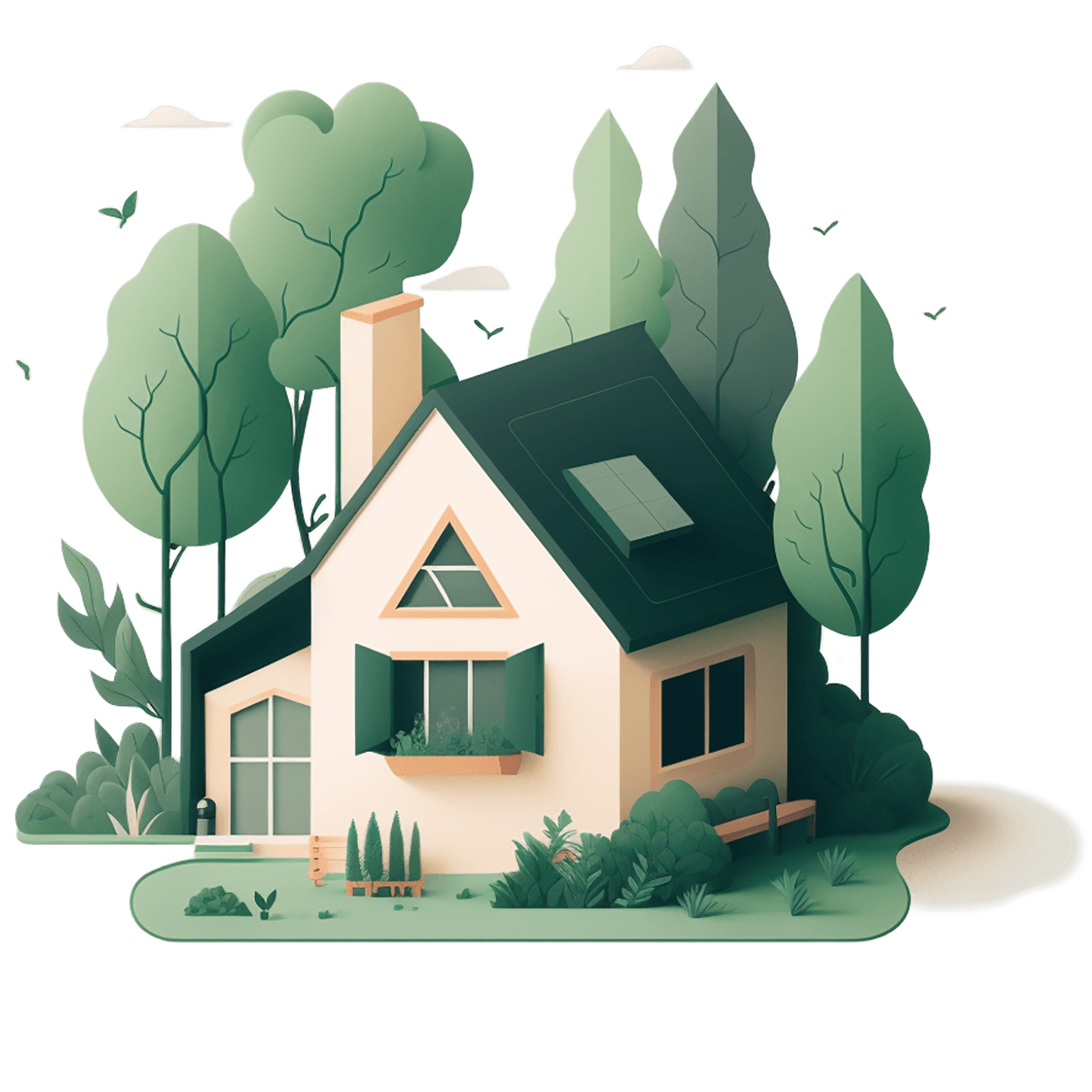 illustratie duurzaam huis